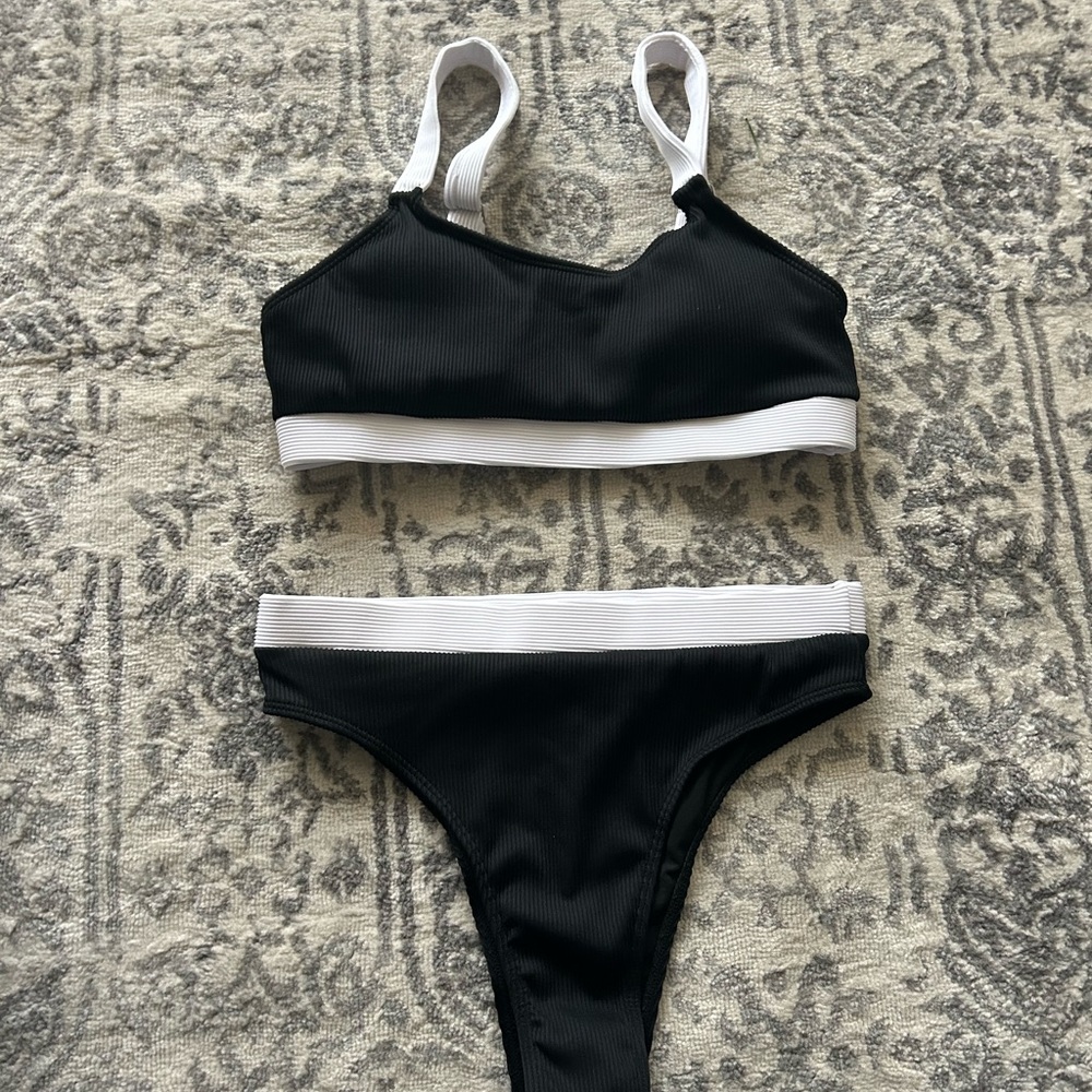 Black and White Bikini Set